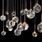 Quest 8"H x 53"W 23-Light Crystal Multi-Light Pendant in Aged Bra
