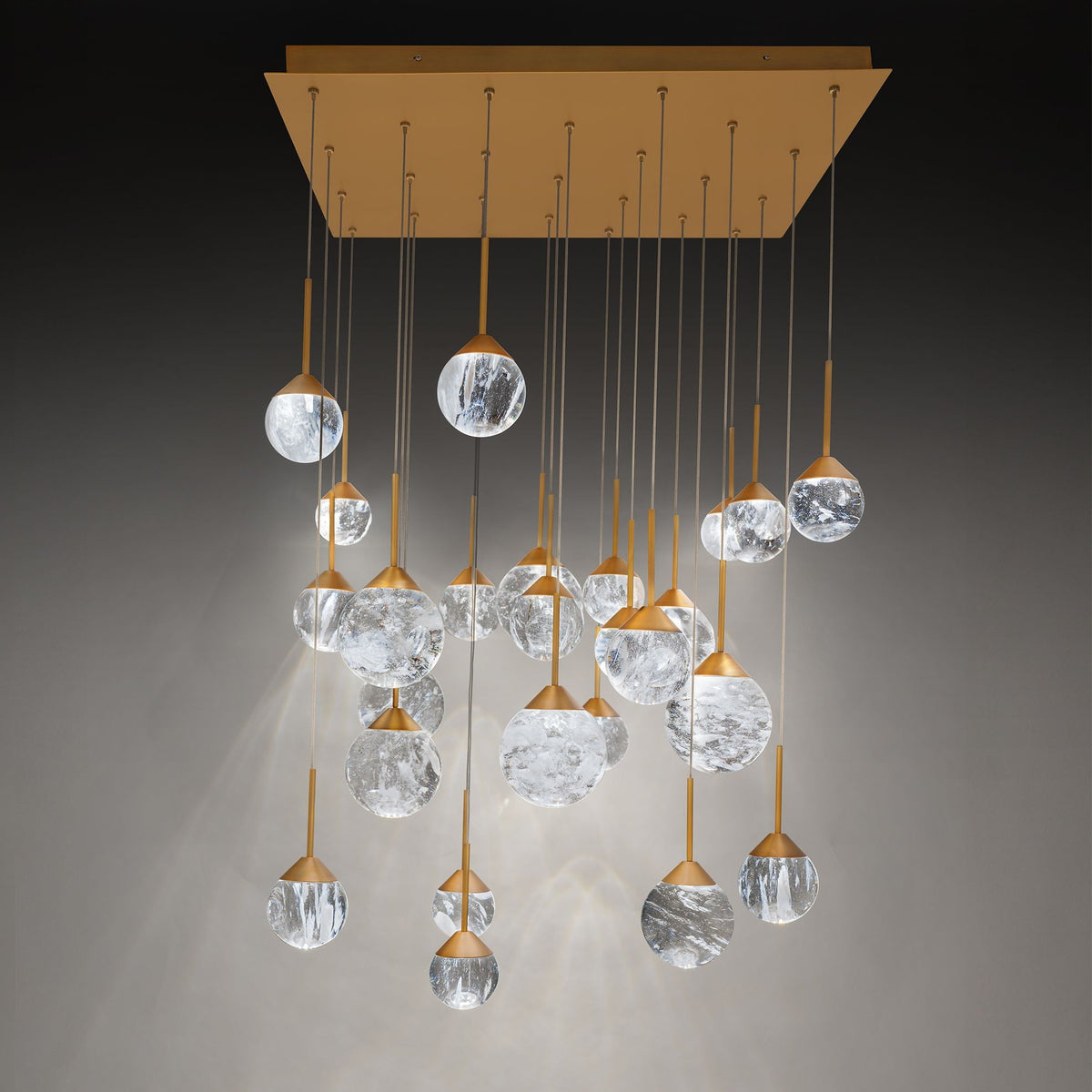 Quest 8"H x 53"W 23-Light Crystal Multi-Light Pendant in Black
