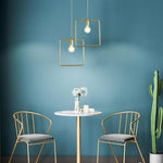 Metal Black and Gold Pendant Light Rounded Square Pendant Lighting