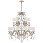 Adrianna Medium Chandelier - Antique Silver Leaf