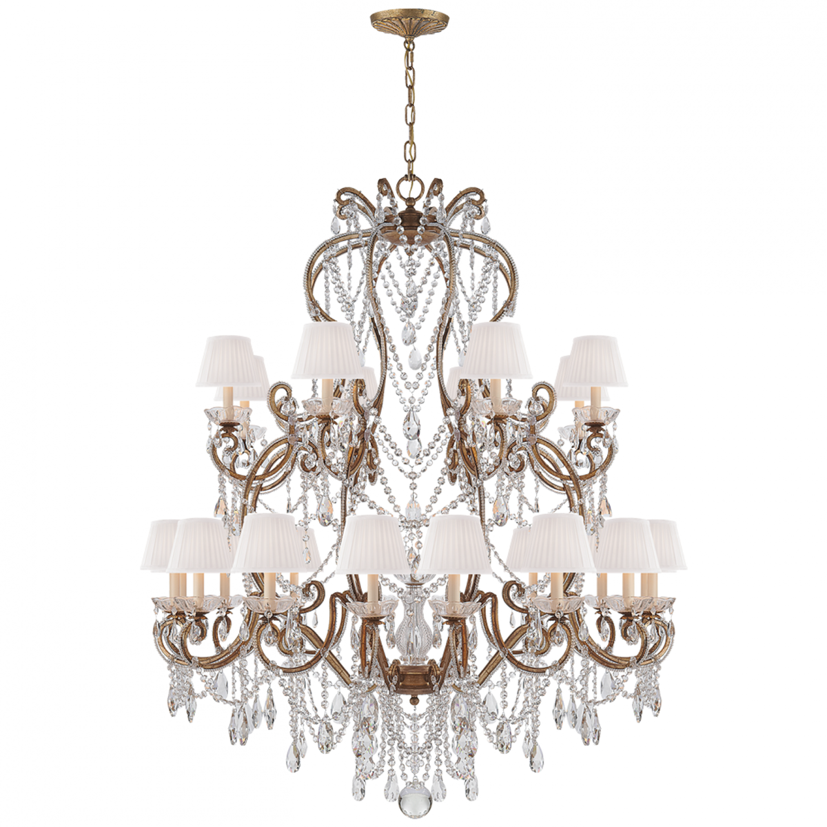 Adrianna Large Chandelier - Gilded Iron