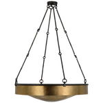 Ancram Large Uplight Chandelier - Natural Brass and Aged Iron