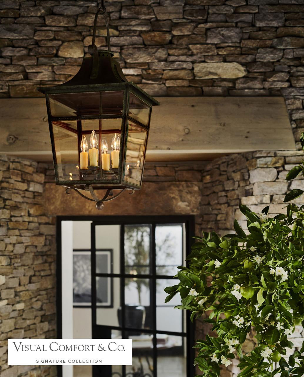 Carrington Small Lantern - Weathered Verdigris