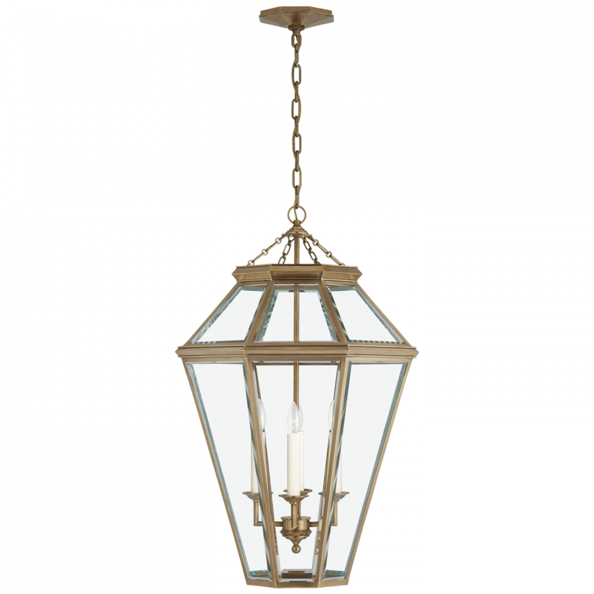 Edmund Medium Lantern - Polished Nickel