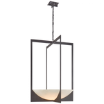 Michaela Large Chandelier - Aged Iron and Alabaster