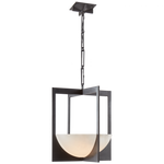 Julian Large Lantern - Natural Brass and Saddle Leather