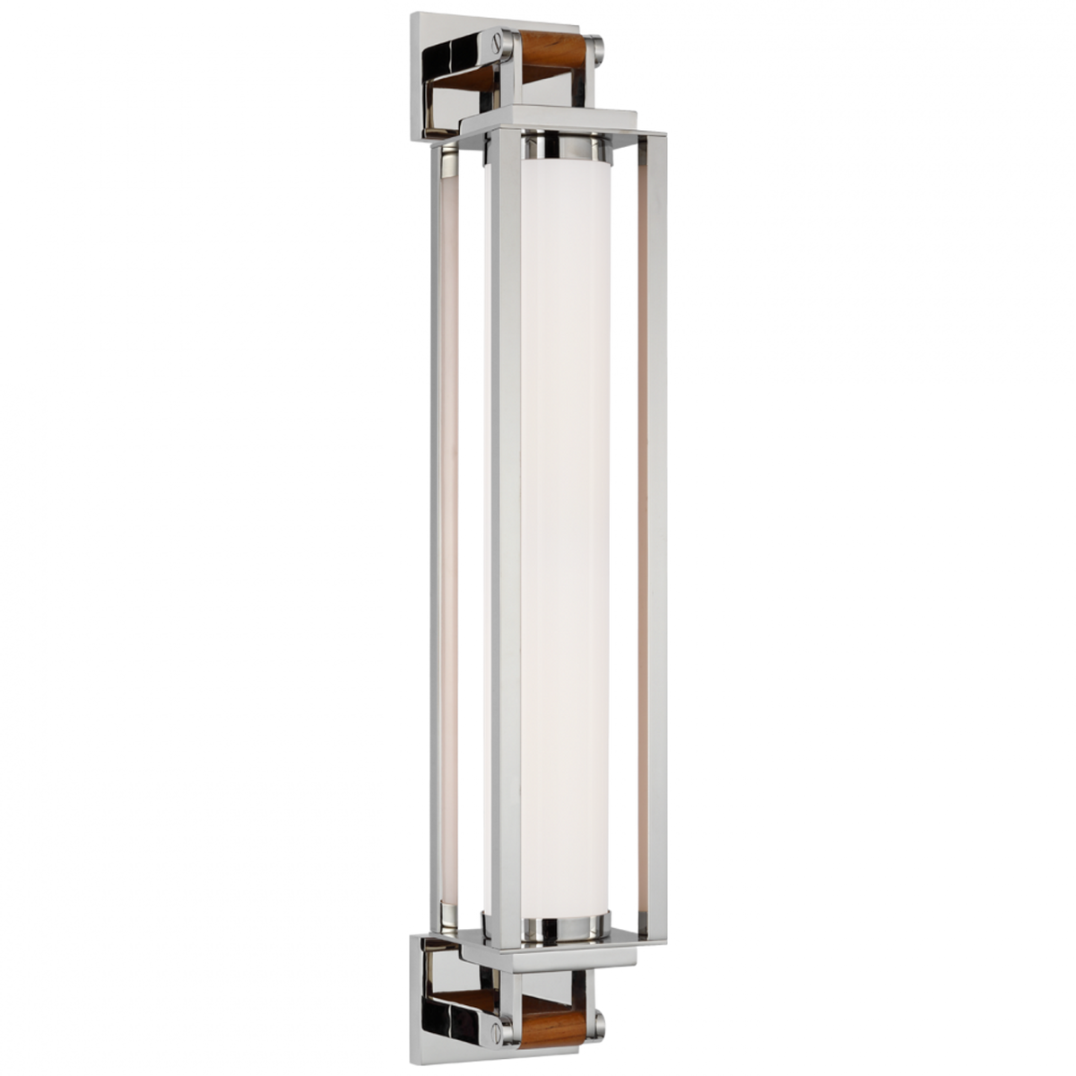 Northport 24" Linear Sconce - Polished Nickel and Teak
