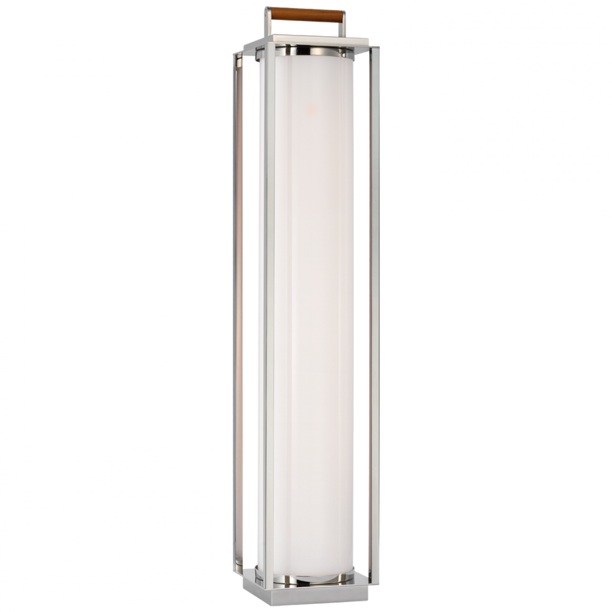 Northport Floor Lantern - Polished Nickel and Teak