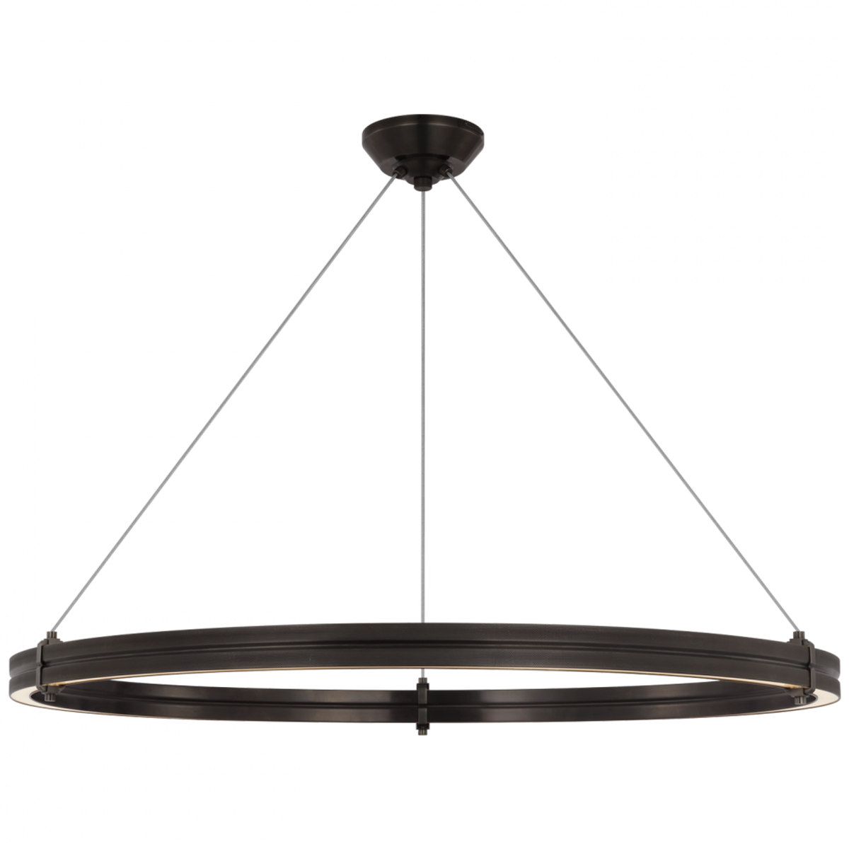 Ancram Medium Uplight Chandelier - Natural Brass and Aged Iron