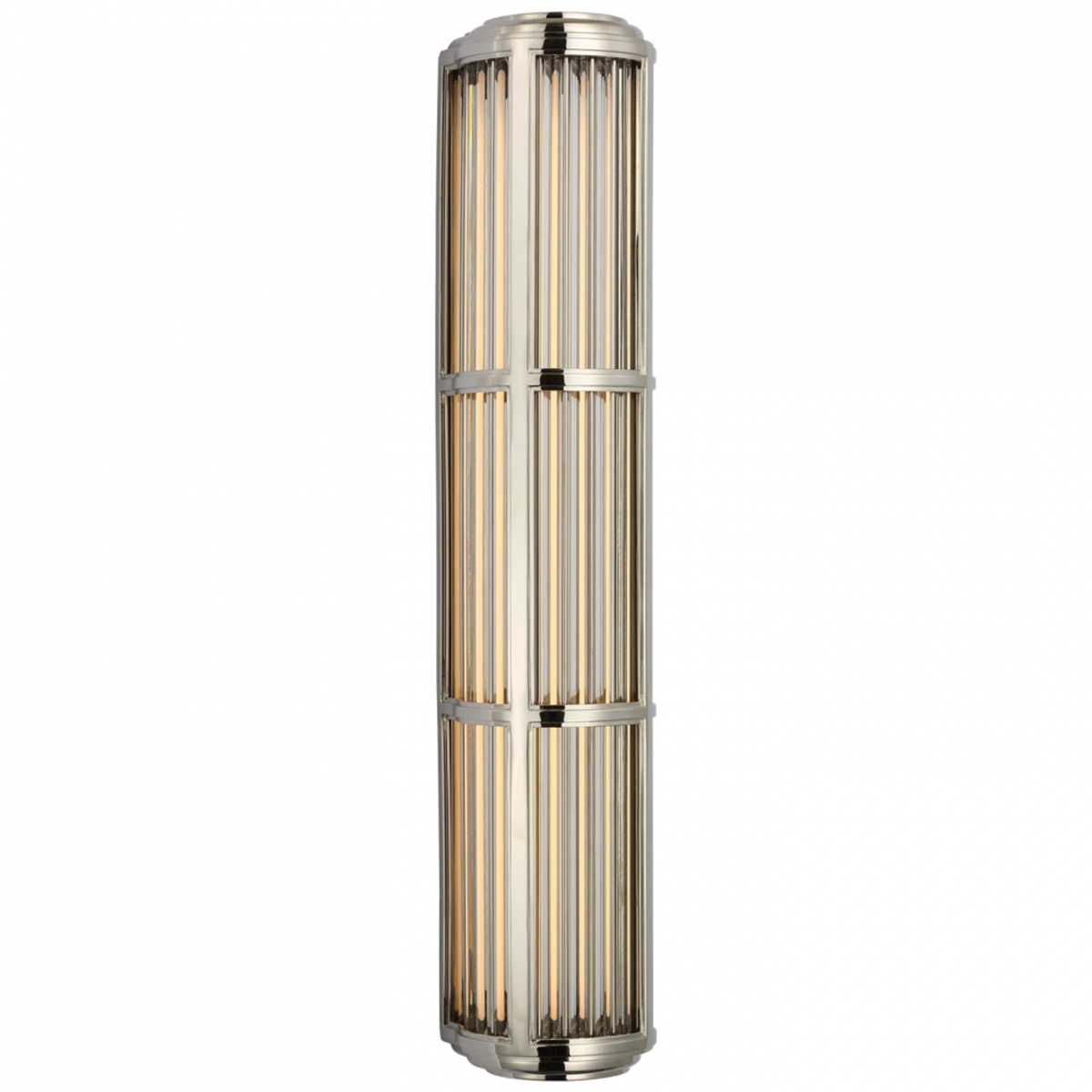 Perren Medium Wall Sconce - Polished Nickel and Glass Rods