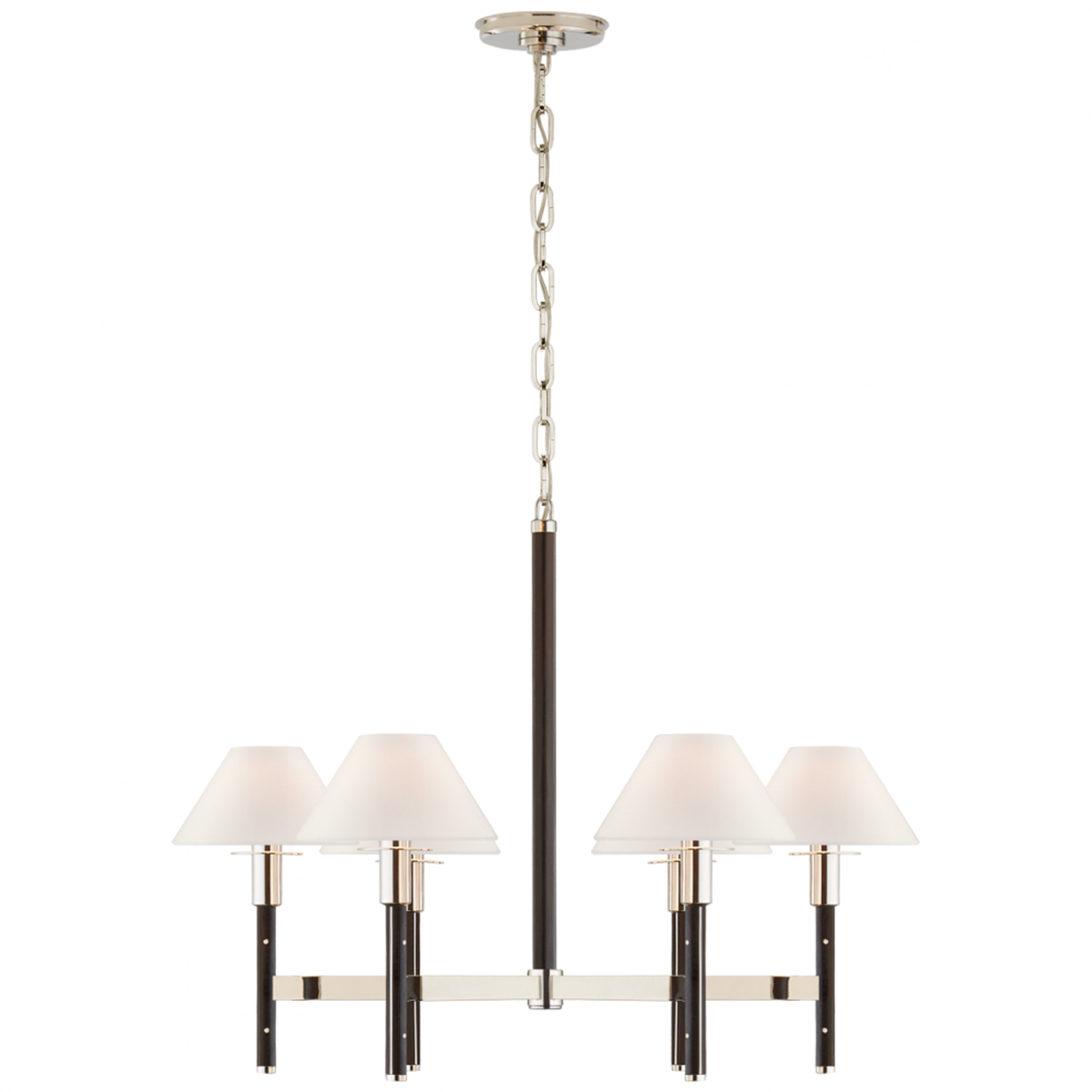 Radford Medium Chandelier - Polished Nickel and Black Ebony