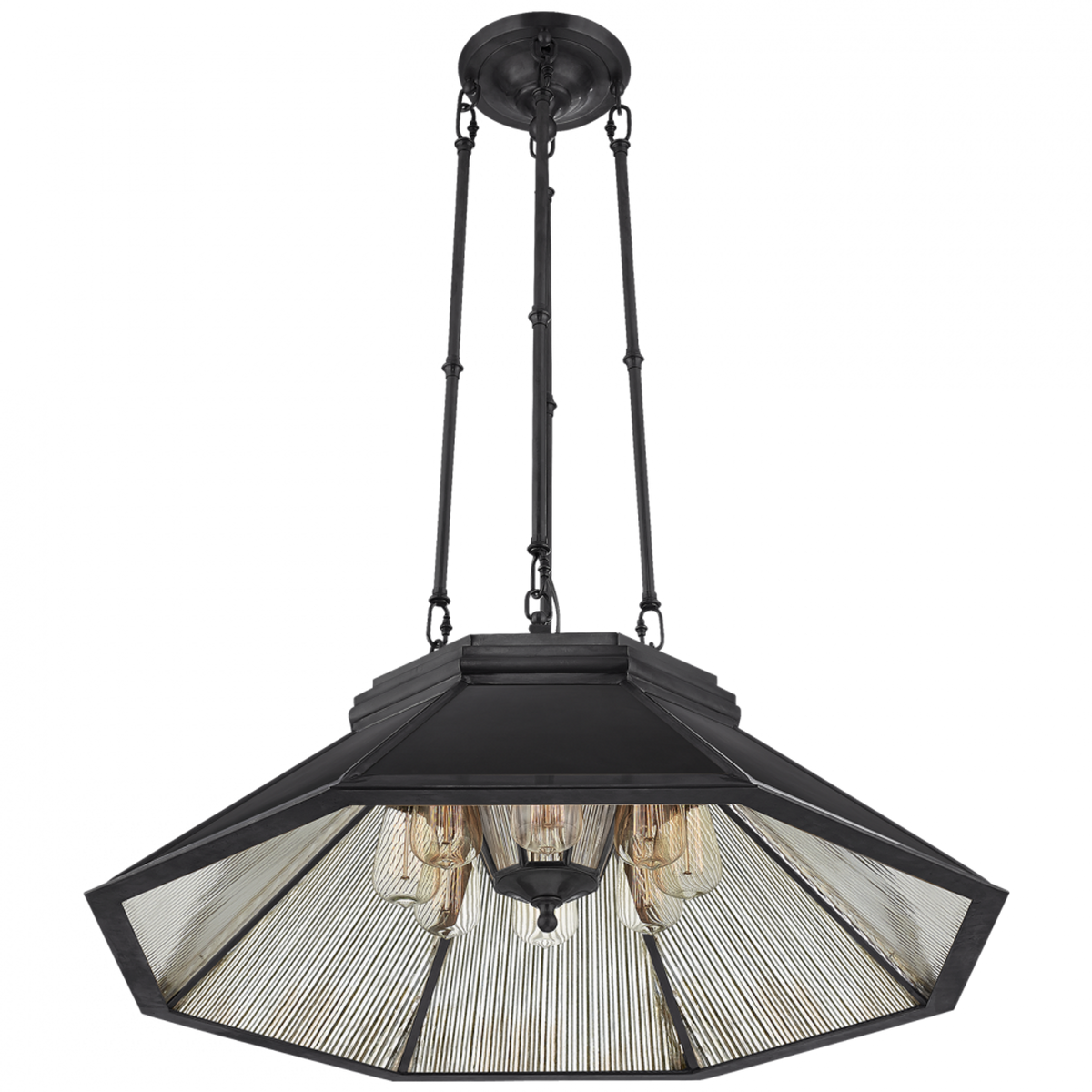 Rivington Medium Eight-Paneled Chandelier - Bronze