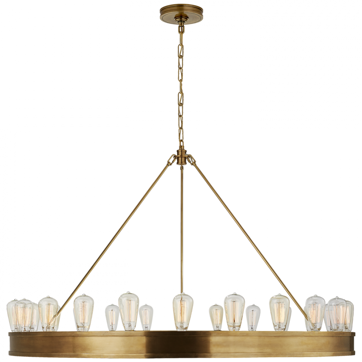 Roark 40" Modular Ring Chandelier - Natural Brass