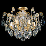 Renaissance 16"H x 20"W 6-Light Crystal Semi-Flush Mount in Heirl