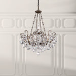 Renaissance 35"H x 26.5"W 8-Light Crystal Pendant in Etruscan Gol