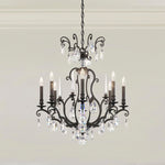 Renaissance Nouveau 31"H x 32"W 8-Light Crystal Chandelier in Bla