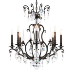 Renaissance Nouveau 31"H x 32"W 8-Light Crystal Chandelier in Bla