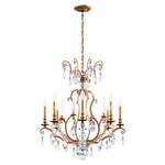 Renaissance Nouveau 31"H x 32"W 8-Light Crystal Chandelier in Etr