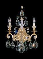 Renaissance Wall Sconce, 2-Light, Right, Antique Silver, Clear Swarovski Crystal, 22.5"H (3758-48S C16CV)