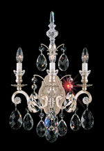 Renaissance Wall Sconce, 3-Light, Antique Silver, Clear Swarovski Crystal, 22"H (3762-48S 1813RM)