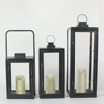 Glass Candle Holder DC 5V LED Black Modern Portable Outdoor Floor Llights