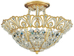 Rivendell 10.5"H x 15"W 5-Light Crystal Semi-Flush Mount in Heirl