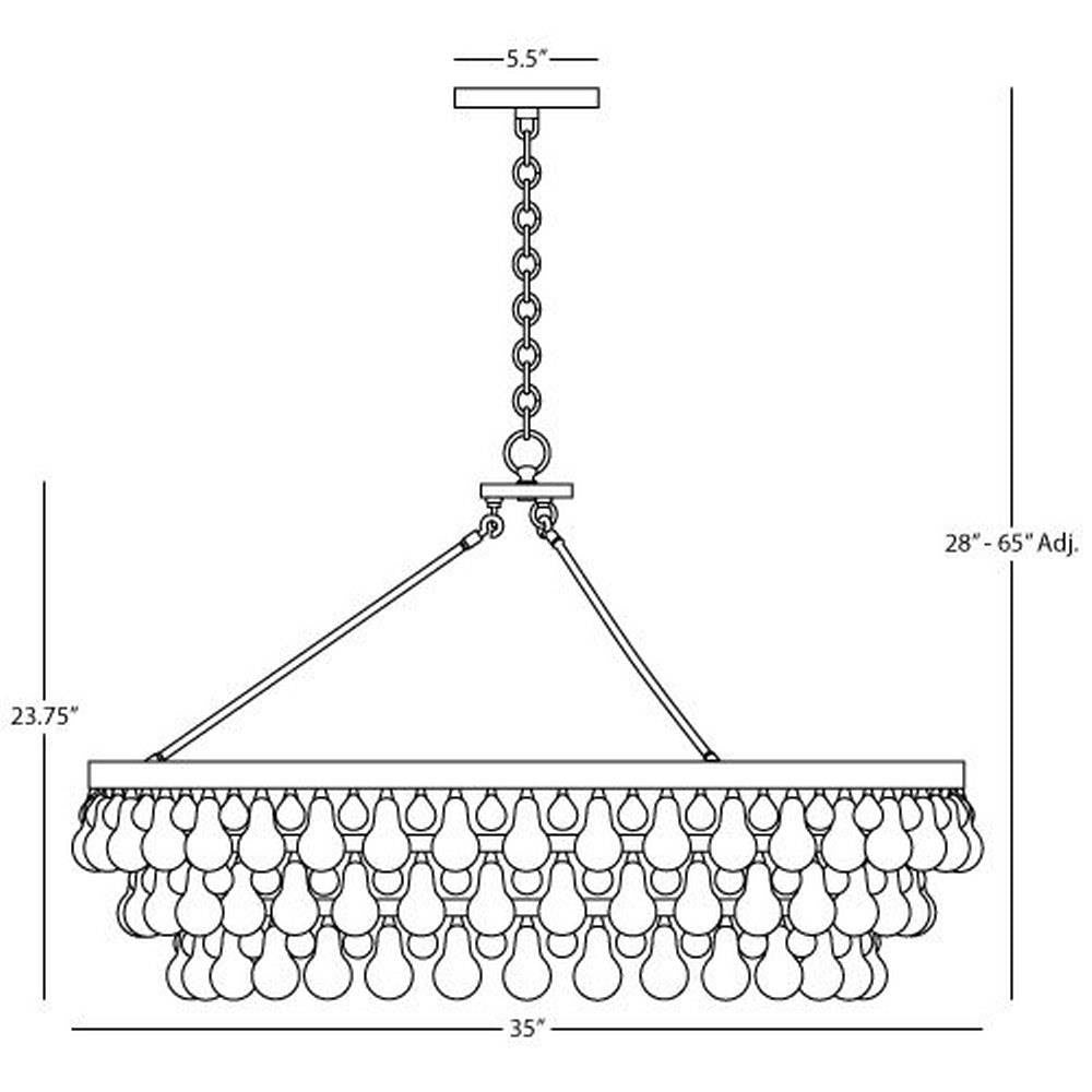 Robert Abbey Lighting - Z1004 - Bling 6-Light Chandelier 33.625 Inches Wide and 23.75 Inches Tall