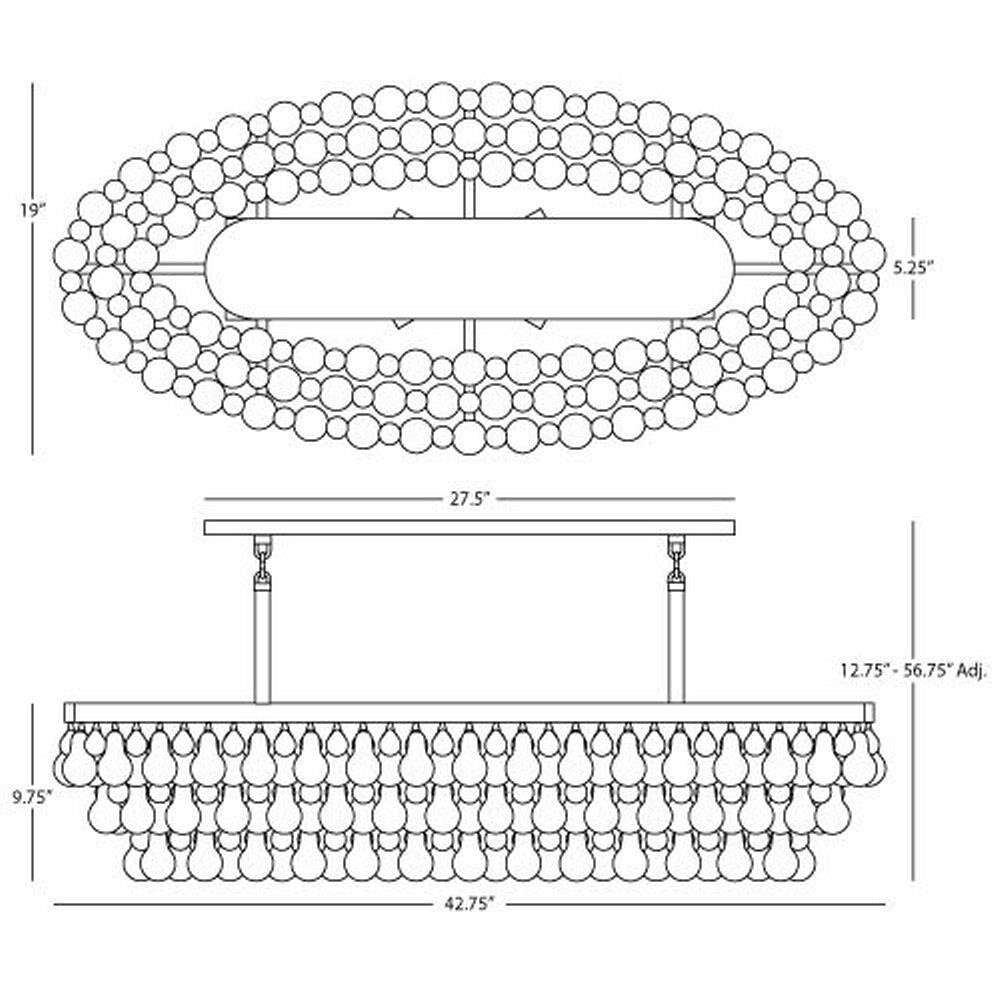 Robert Abbey Lighting - Z1007 - Bling 8-Light Chandelier 42.75 Inches Wide and 9.75 Inches Tall