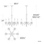 San Marco 24"H x 28.3"W 6-Lt Crystal Chandelier in Hrlm Gold