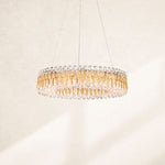Sarella 5.5"H x 24"W 12-Light Crystal Chandelier in Antique Silve