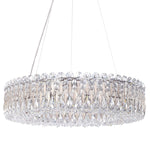 Sarella 5.5"H x 24"W 12-Light Crystal Chandelier in Antique Silve