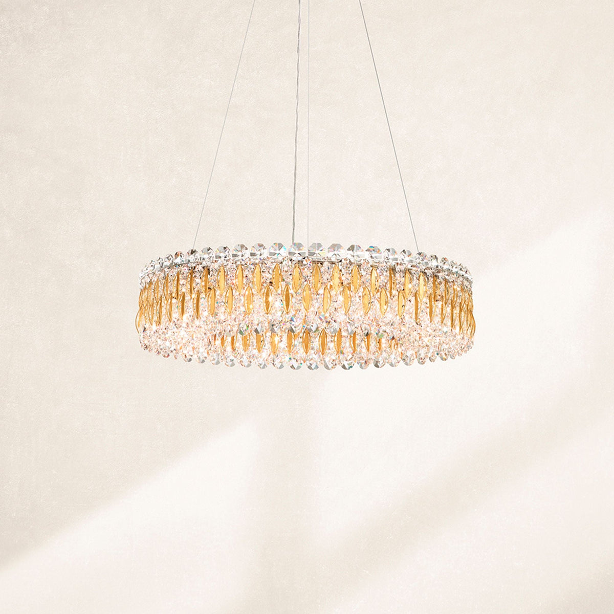 Sarella 5.5"H x 24"W 12-Light Crystal Chandelier in Pol Stainless