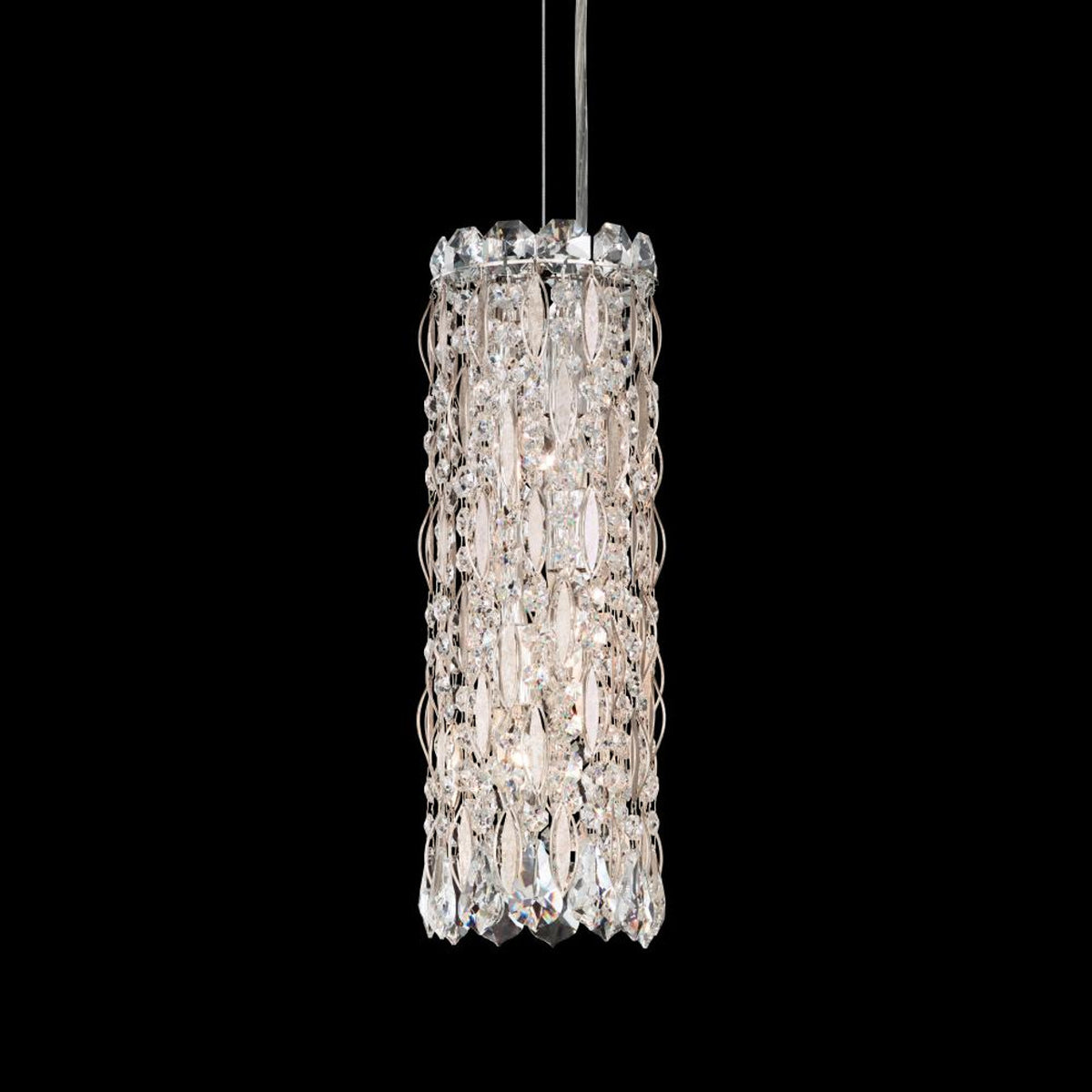 Sarella Linear Chandelier, 12-Light, Polished Stainless Steel, Clear Swarovski Crystal, 36"W (RS8340N-401S 1HZWJV)