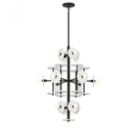 Amani Chandelier, 15-Light, Black Cashmere, Alabaster Shade, 30"W (1-1592-15-50 ALVNV)