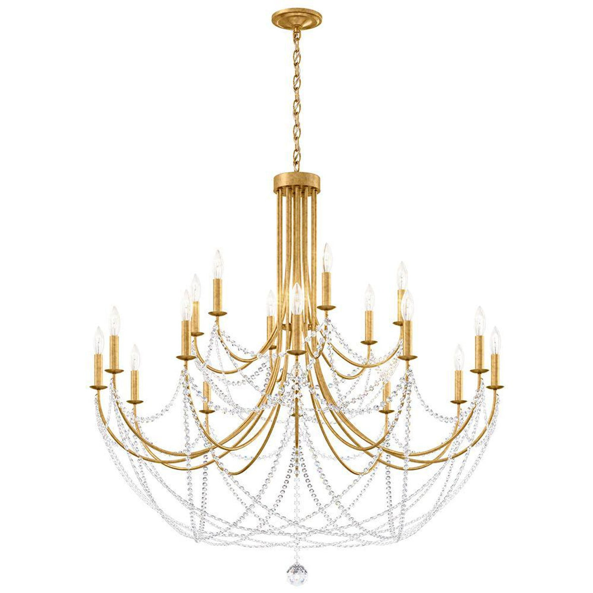 Verdana Chandelier, 18-Light, Heirloom Gold, Clear Optic Crystal (RJ1018N-22O 1JD431)