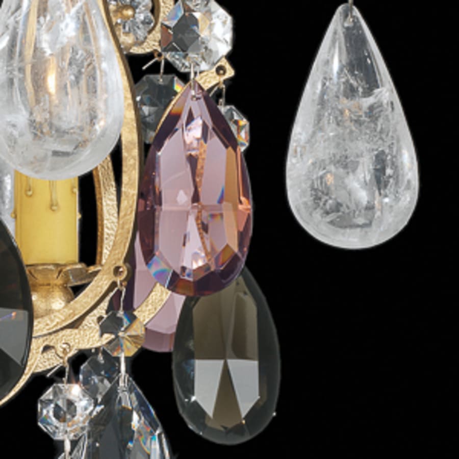 Renaissance 6 Light 20" Wide Semi-Flush Ceiling Fixture with Amethyst and Black Diamond Swarovski Rock Crystals