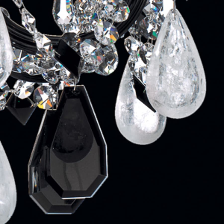 Hamilton 7 Light 24" Wide Crystal Chandelier with Black Rock Crystals