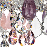 Hamilton 7 Light 24" Wide Crystal Chandelier with Amethyst Rock Crystals