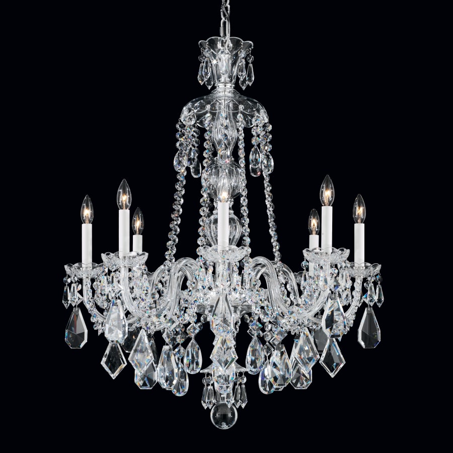 Hamilton 8 Light 28" Wide Crystal Chandelier with Black Swarovski Heritage Crystals