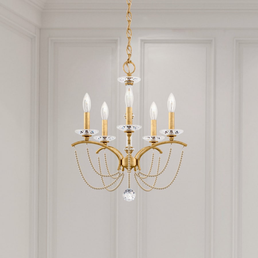 Priscilla 5 Light 18" Wide Crystal Chandelier with Bronze Pearl Beads