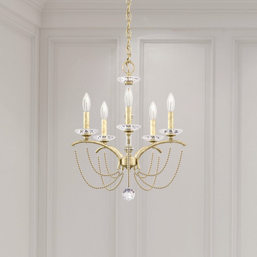 Priscilla 5 Light 18" Wide Crystal Chandelier with Bronze Pearl Beads