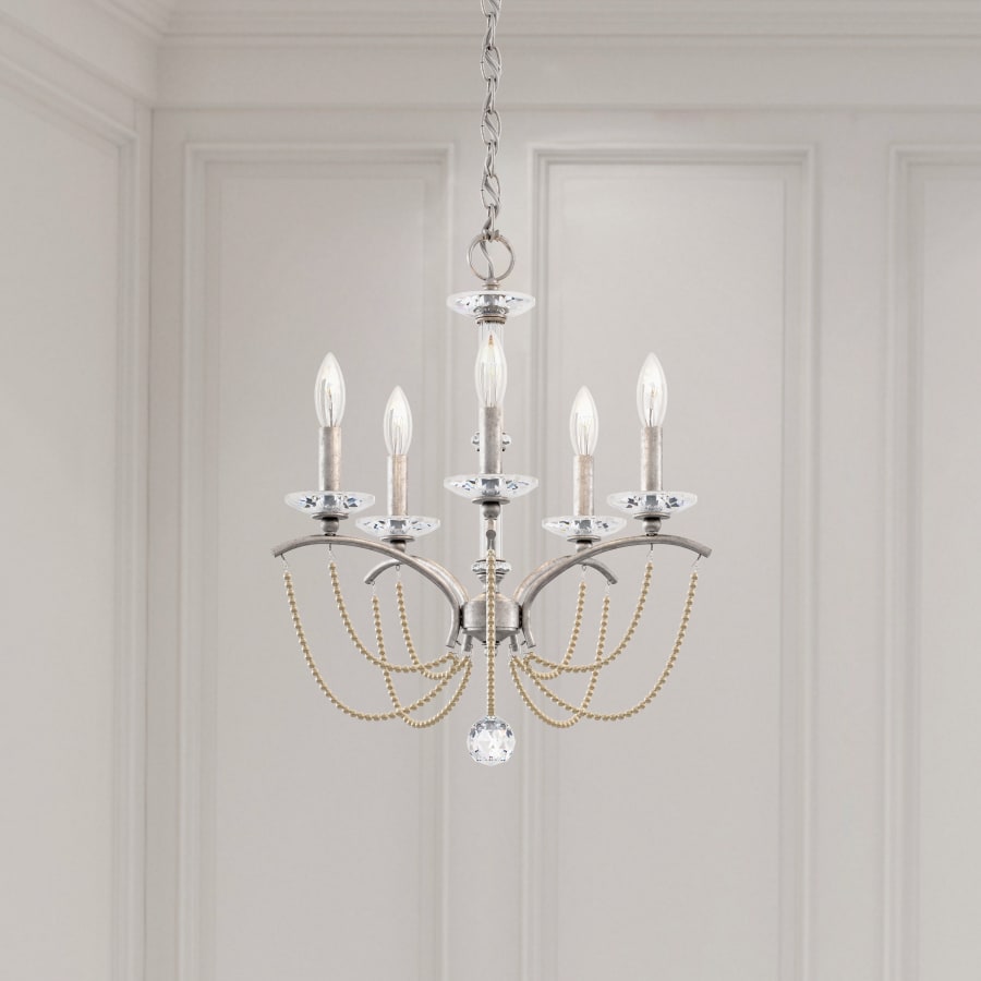 Priscilla 5 Light 18" Wide Crystal Chandelier with Bronze Pearl Beads