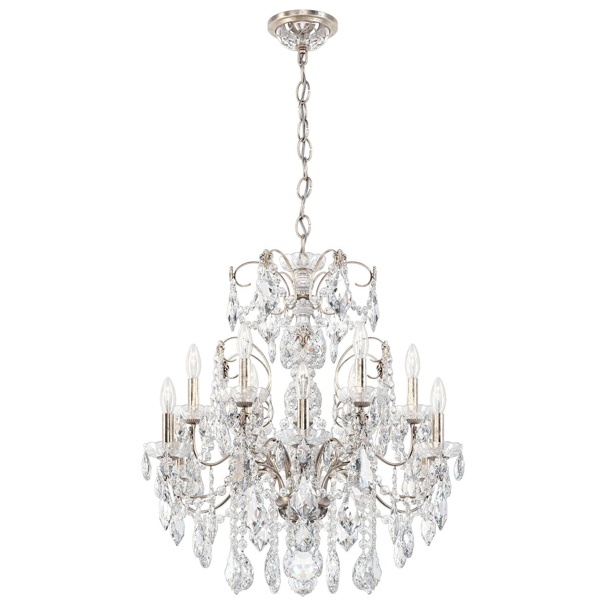 Schonbek Century 30"W Antique Silver 12-Light Chandelier