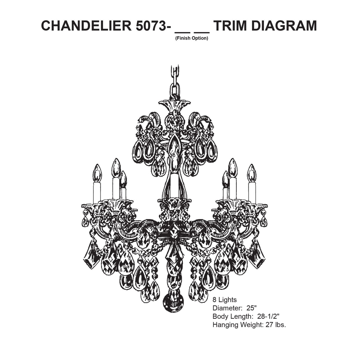 Schonbek La Scala 25"W Heritage Crystal 8-Light Chandelier