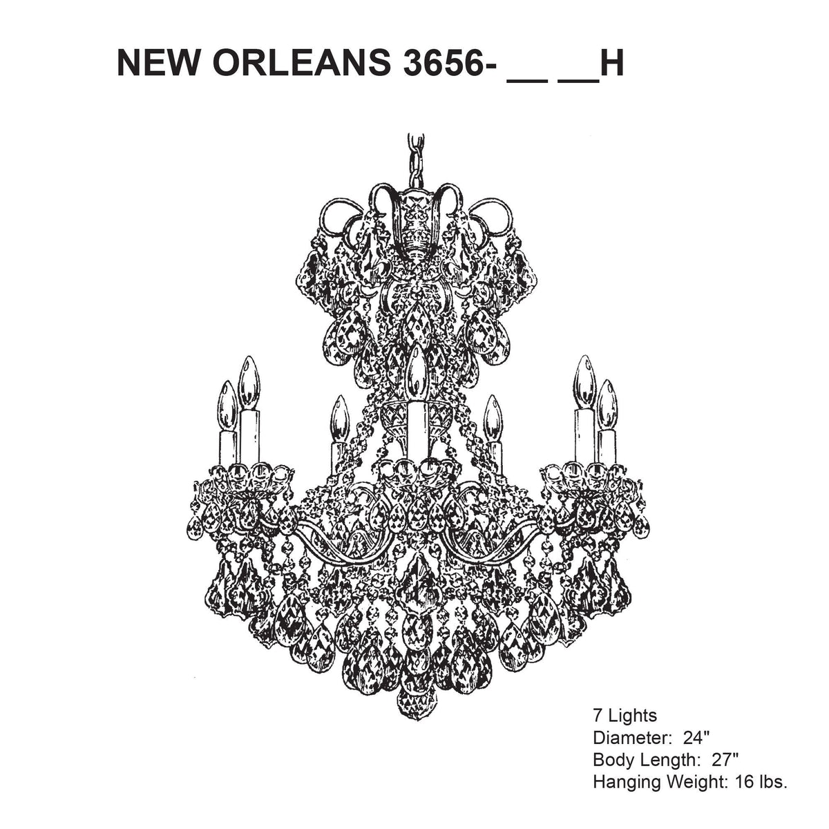 Schonbek New Orleans Collection 24" Wide Crystal Chandelier