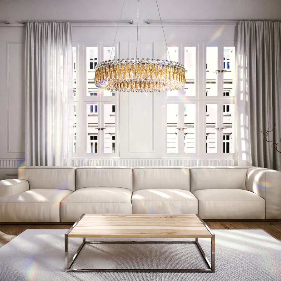 Sarella 12 Light 24" Wide Crystal Pendant with Swarovski Crystals
