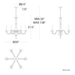Habsburg 6 Light 30" Wide Taper Candle Style Chandelier