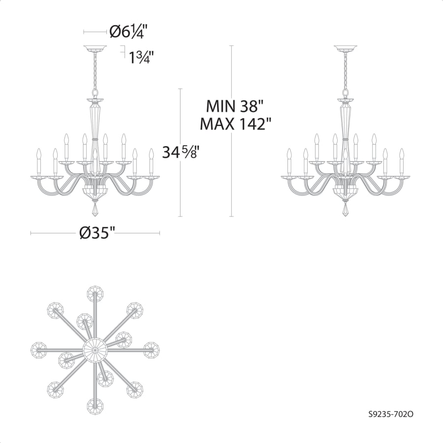 Habsburg 12 Light 35" Wide Taper Candle Style Chandelier