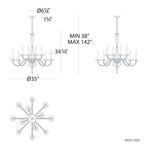 Habsburg 12 Light 35" Wide Taper Candle Style Chandelier