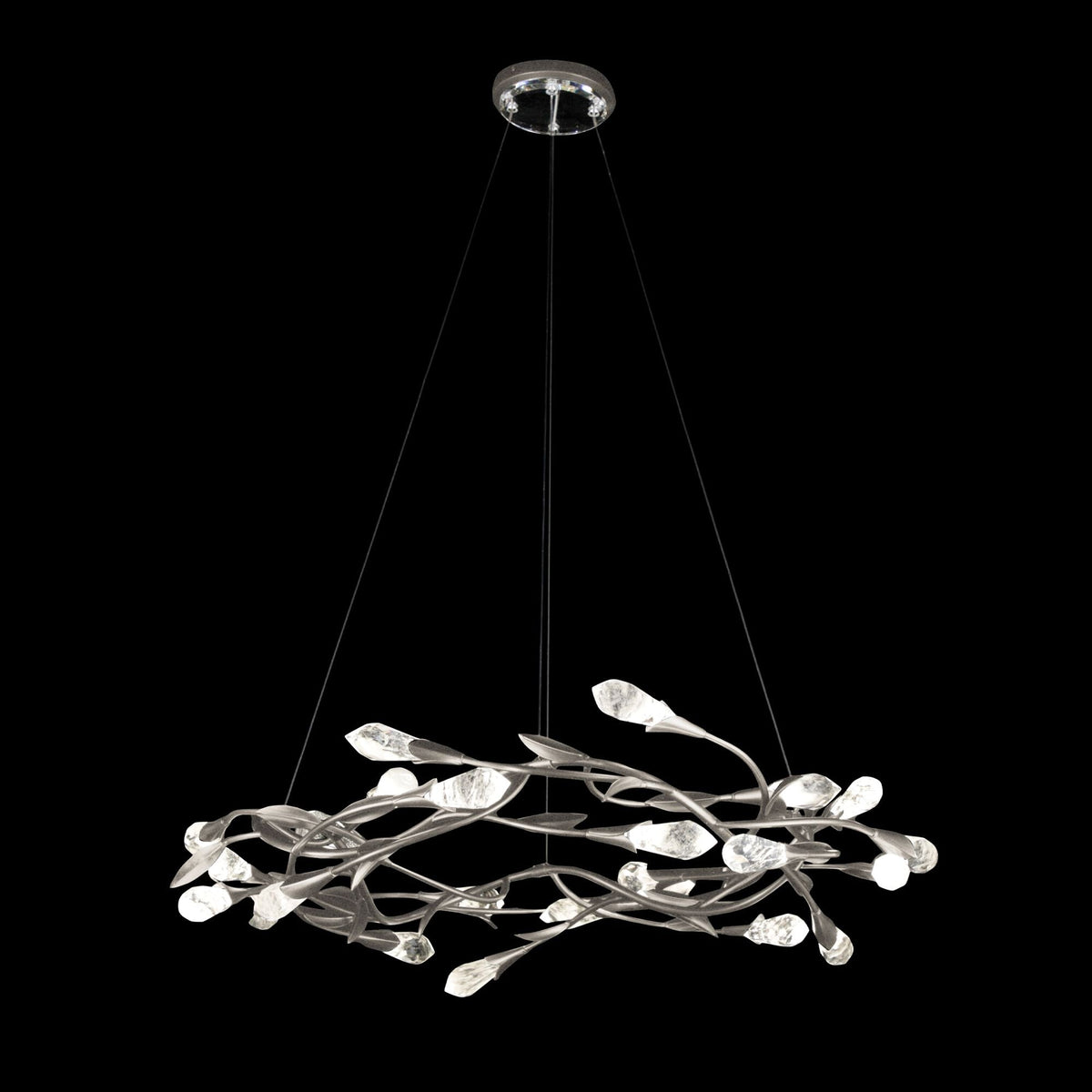 Schonbek Secret Garden 34" Wide Antique Silver Crystal 1-Lt Pendant